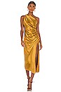 view 4 of 4 Asymmetrical Gathered Dress in Ochre