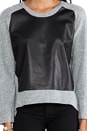 view 4 of 4 Leather Front Sweater in Grey