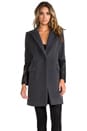 view 3 of 6 Leather Sleeved Coat in Grey