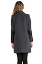 view 5 of 6 Leather Sleeved Coat in Grey