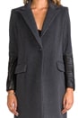 view 6 of 6 Leather Sleeved Coat in Grey