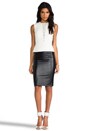 view 2 of 6 Lazer Leather Peplum Top in Ivory