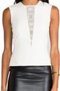 view 5 of 6 Lazer Leather Peplum Top in Ivory