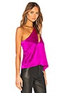 view 2 of 4 One Shoulder Top in Fuchsia