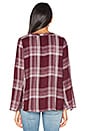 view 3 of 4 Lace Up Bell Sleeve Top in Maroon