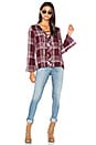 view 4 of 4 Lace Up Bell Sleeve Top in Maroon