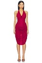 view 1 of 3 ROBE MI-LONGUE DRAPE in Merlot
