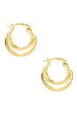 view 2 of 3 Triple Hoops in Gold