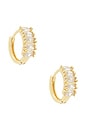 view 1 of 3 Baguette Hoop Earrings in Gold