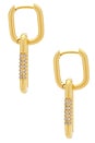 view 2 of 3 PENDIENTES LARGOS DOUBLE LOCK in Gold