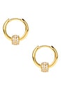 view 2 of 3 Pave Mini Hoops in Gold