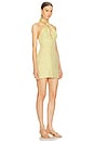 view 2 of 3 Knotted Halter Mini Dress in Avocado Tencel Linen