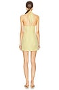 view 3 of 3 Knotted Halter Mini Dress in Avocado Tencel Linen