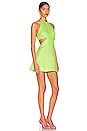 view 2 of 3 Tie Halter Mini Dress in Fluorescent Green