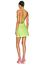 view 3 of 3 Tie Halter Mini Dress in Fluorescent Green