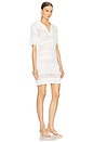 view 2 of 3 Variegated Knit Mesh Polo Dress in White