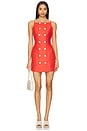 view 1 of 3 Double Breasted Tank Dress in Red Linen