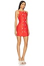 view 2 of 3 Double Breasted Tank Dress in Red Linen