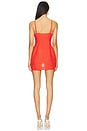 view 3 of 3 Double Breasted Tank Dress in Red Linen