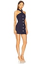 view 2 of 3 Twist Button Up Mini Dress in Navy Linen