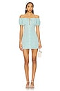 view 2 of 3 Bubble Tie Mini Dress in Seafoam Viscose Linen