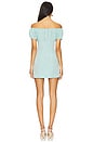 view 3 of 3 Bubble Tie Mini Dress in Seafoam Viscose Linen
