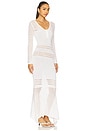 view 2 of 3 Striped Mesh Handkerchief Midi Dress in White Knit