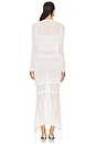 view 3 of 3 Striped Mesh Handkerchief Midi Dress in White Knit