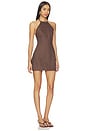 view 2 of 3 Vest Mini Dress in Chocolate Brown Denim