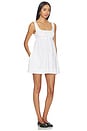 view 2 of 3 Tank Drawstring Baby Doll Dress in White Poplin