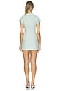 view 3 of 3 Collared V-neck Mini Dress in Light Aqua Linen