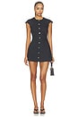 view 1 of 3 Cap Sleeve Denim Mini Dress in Faded Black Denim