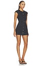 view 2 of 3 Cap Sleeve Denim Mini Dress in Faded Black Denim