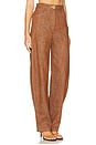 view 2 of 6 CALÇA CINTURA ALTA WIDE LEG in Brown Denim