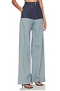 view 2 of 6 JEANS COMBINADOS DE TALLE ALTO in Navy Linen