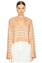 view 1 of 4 Striped Sailor Knit Pullover in Peach