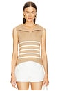 view 1 of 4 Striped Sailor Knit Vest in Khaki Knit