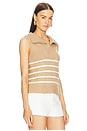 view 2 of 4 Striped Sailor Knit Vest in Khaki Knit