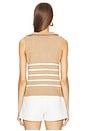 view 3 of 4 Striped Sailor Knit Vest in Khaki Knit