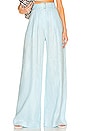 view 1 of 4 Wide Leg Pleated Linen Pant in Aqua