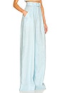 view 2 of 4 Wide Leg Pleated Linen Pant in Aqua