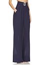 view 2 of 6 Wide Leg Pleated Pant in Navy Linen