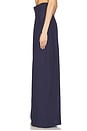view 3 of 6 Wide Leg Pleated Pant in Navy Linen