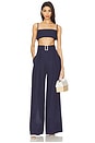 view 5 of 6 Wide Leg Pleated Pant in Navy Linen