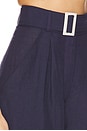 view 6 of 6 Wide Leg Pleated Pant in Navy Linen