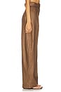 view 3 of 6 Pleated Barrel Trouser in Brown Linen