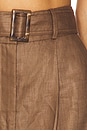 view 6 of 6 Pleated Barrel Trouser in Brown Linen