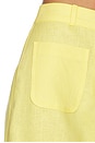 view 6 of 6 Pleated Barrel Button Pocket Pant in Yellow