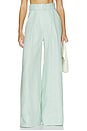view 1 of 6 PANTALON JAMBES LARGES AVEC PLIS in Light Aqua Linen