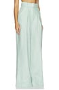 view 2 of 6 PANTALON JAMBES LARGES AVEC PLIS in Light Aqua Linen